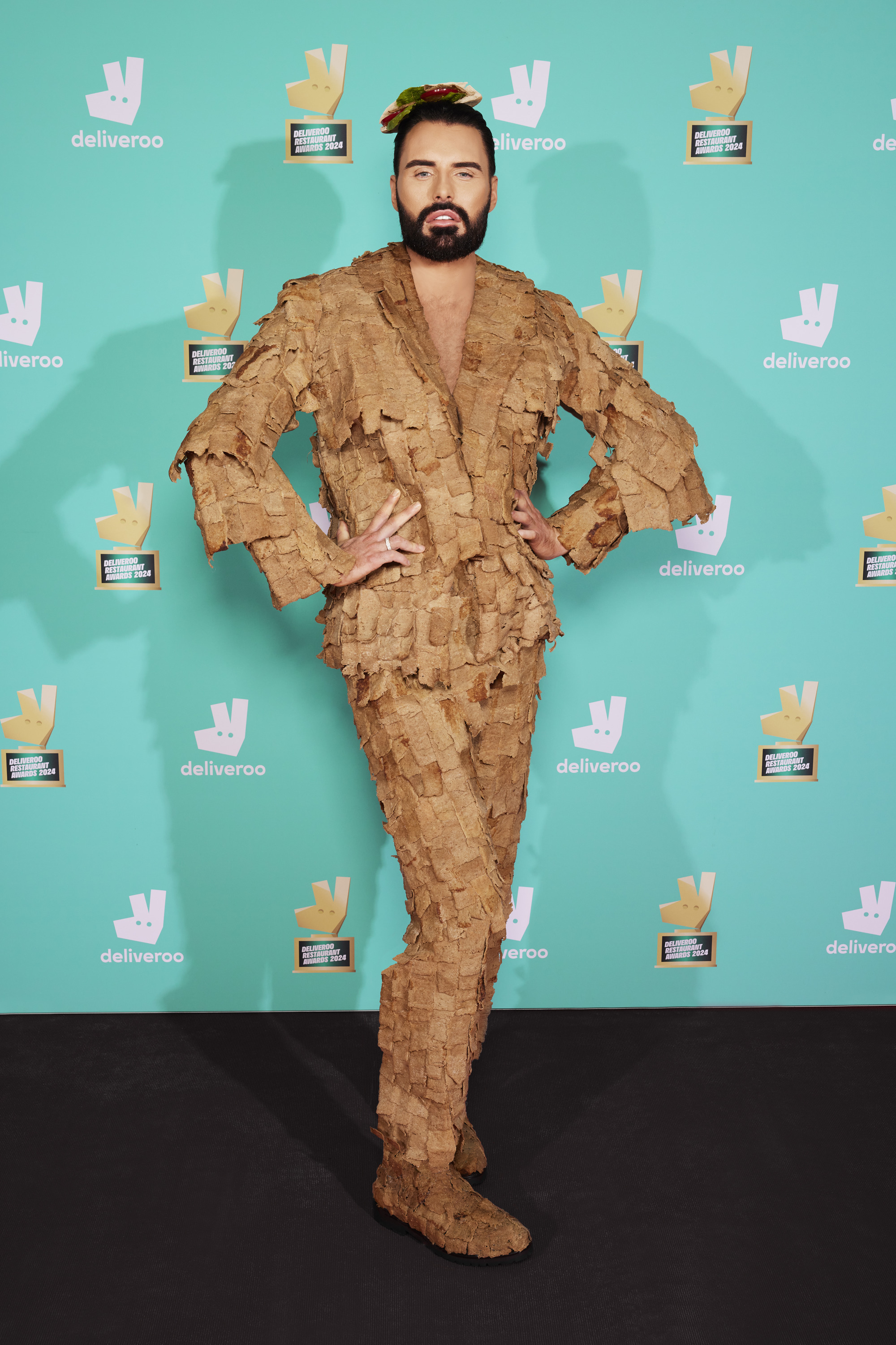 Rylan recreates Lady Gaga's meat dress with doner kebab meat