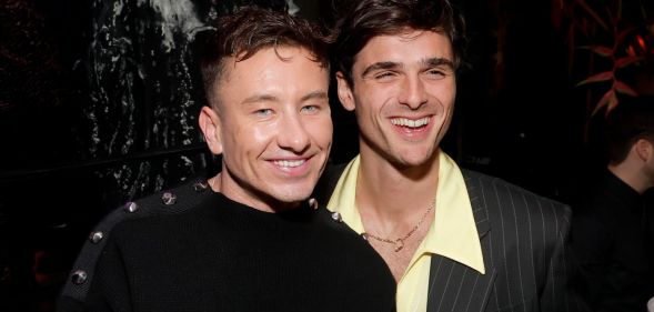 Barry Keoghan (left) and Jacob Elordi (right) smiling.