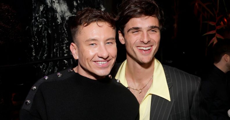Barry Keoghan (left) and Jacob Elordi (right) smiling.
