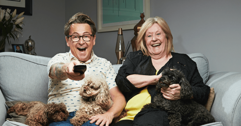 Stephen Lustig Webb and Pat Webb in a promo photo for Gogglebox.