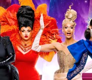 Drag Race UK vs. The World season two queens Mayhem Miller, Choriza May, Tia Kofi, Marina Summers.