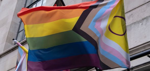 Stock image of an LGBTQ+ Progress Pride flag