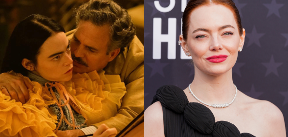 Emma Stone has jumped to the defence of sex scenes in her new movie, Poor Things. ( (Photo by Presley Ann/Getty Images for SeeHer/Searchlight Pictures)