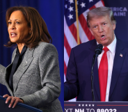 Kamala Harris accused Trump of 'bragging' during a stop in Wisconsin on 22 January during the Fight for Reproductive Freedoms tour. ( Scott Olson/Alex Wong/Getty Images)