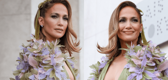 The singer wore Elie Saab Haute Couture. (Pierre Suu/Claudio Lavenia/Getty Images)