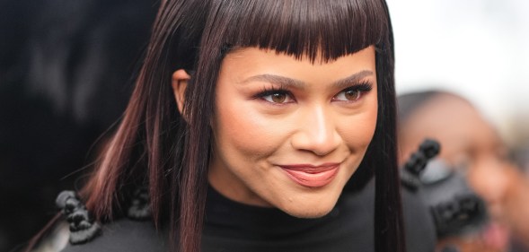 Zendaya sporting short bangs at Paris Fashion Week 2024