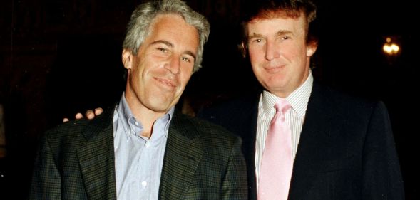 A picture of Jeffrey Epstein and Donald Trump standing side by side