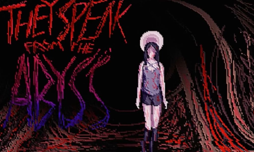 A screenshot of the title card from They Speak From The Abyss, a video game with LGBTQ+ characters