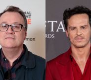 On the left, Russell T Davies at the National Student Pride 2024. On the right, Andrew Scott at the Baftas 2024.