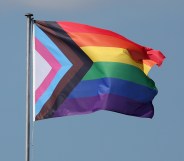 LONDON, ENGLAND - JUNE 23: A Progress Pride Flag is seen on Day Five of the cinch Championships at The Queen's Club on June 23, 2023 in London, England. (Photo by Julian Finney/Getty Images