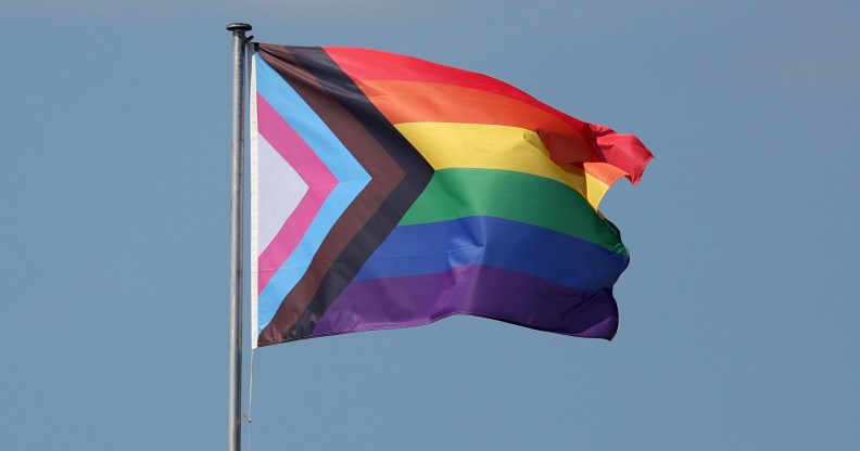 LONDON, ENGLAND - JUNE 23: A Progress Pride Flag is seen on Day Five of the cinch Championships at The Queen's Club on June 23, 2023 in London, England. (Photo by Julian Finney/Getty Images