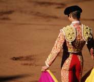 A matador in a bullfight in Spain