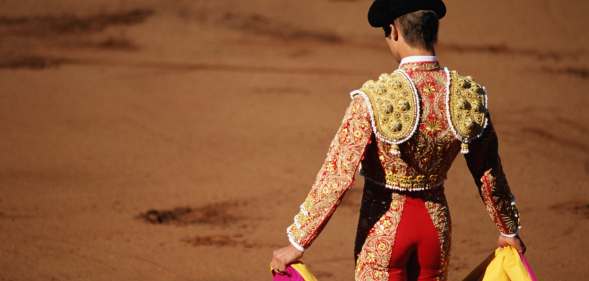 A matador in a bullfight in Spain