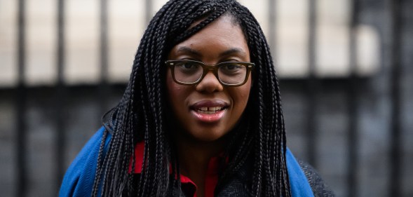 LONDON, ENGLAND - JANUARY 16: Business Secretary Kemi Badenoch leaves number 10, Downing Street, following the weekly Cabinet meeting on January 16, 2024 in London, England. (Photo by Leon Neal/Getty Images)