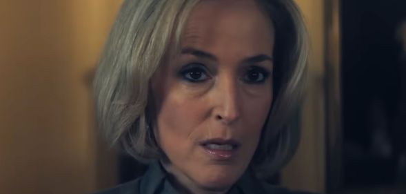 Gillian Anderson as Emily Maitlis in the first trailer for Prince Andrew film, Scoop. (Netflix)