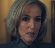 Gillian Anderson as Emily Maitlis in the first trailer for Prince Andrew film, Scoop. (Netflix)
