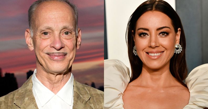 John Waters (left) and Aubrey Plaza (right).