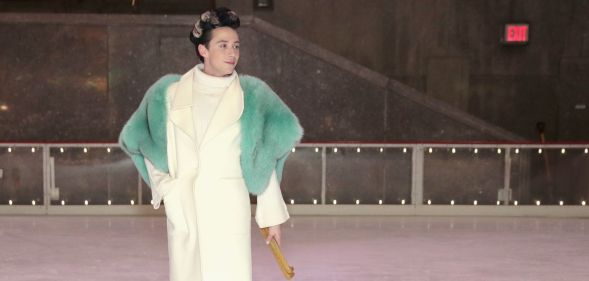 Johnny Weir, professional ice skater, at an ice rink