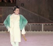Johnny Weir, professional ice skater, at an ice rink