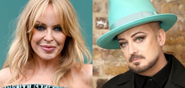 Kylie Minogue (right) and Boy George (left).
