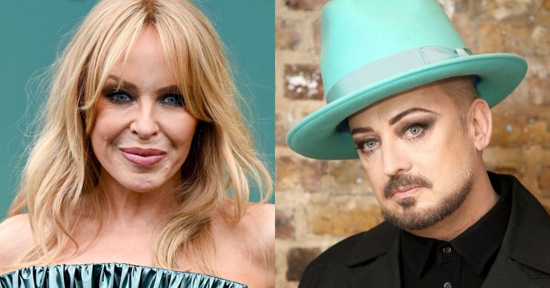 Kylie Minogue (right) and Boy George (left).