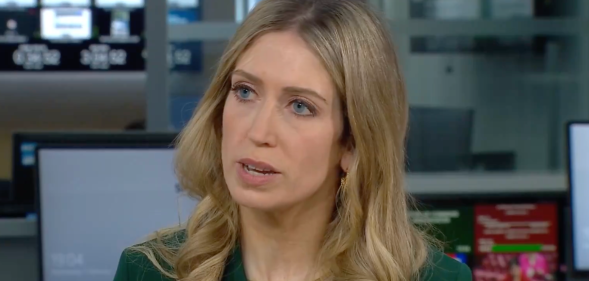 Conservative MP Laura Trott appearing on Sky News