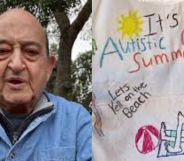 TikTok fashion designer Marcus Pork with his design reading "autistic girl summer"