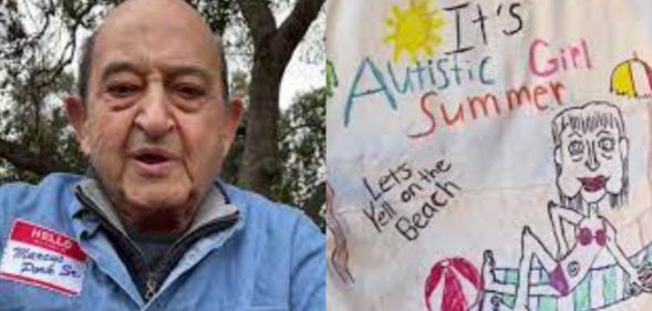 TikTok fashion designer Marcus Pork with his design reading "autistic girl summer"