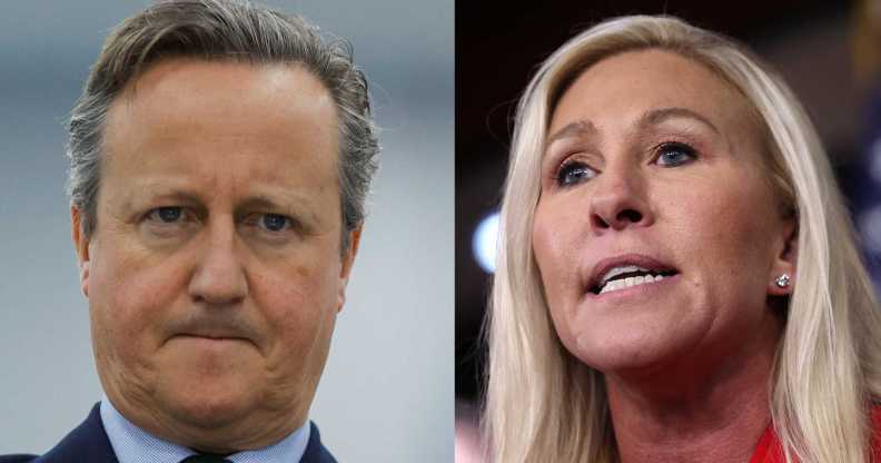 Marjorie Taylor Greene and David Cameron