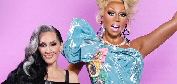Michelle (left) unveiling RuPaul's Madame Tussauds London waxwork