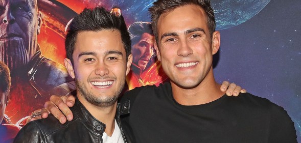 Matt Wilson and Takaya Honda attend the Avengers: Infinity War Special Event Screening on April 24, 2018 in Melbourne, Australia.
