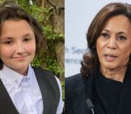 Non-binary Oklahoma teenager Nex Benedict (left) and US vice president Kamala Harris (right)