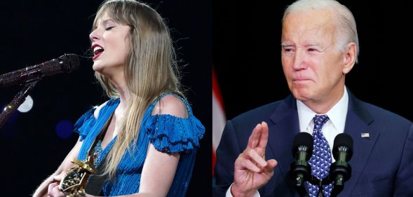 Taylor Swift (left) and Joe Biden (right)