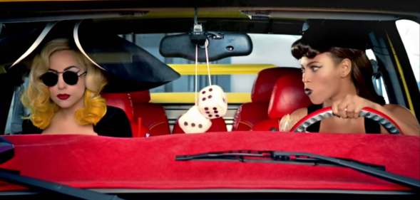 Lady Gaga and Beyoncé in the 2010 Telephone music video