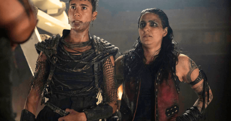 Vico Ortiz and Madeleine Sami as Jim and Archie in Our Flag Means Death season 2