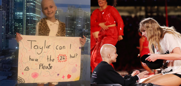Taylor Swift granted the little girl's wish. (Natalie Oliver/Facebook/Getty)