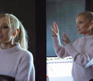 The singer shared a behind-the-scenes look at the preview for her upcoming album. (@arianagrande/Instagram)