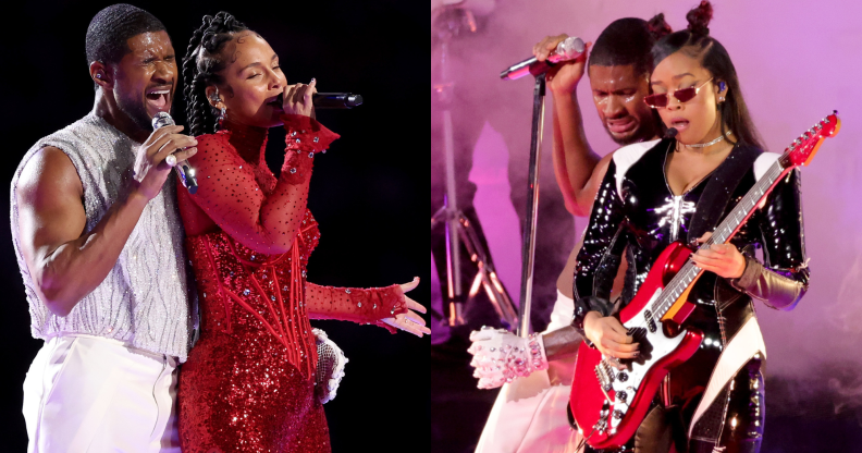 Usher brought out a series of special guests for his Halftime performance. (Getty)