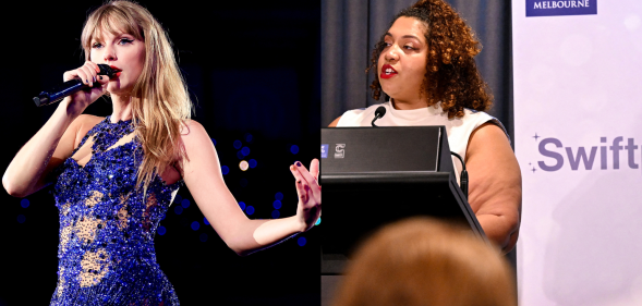 The conference was held ahead of Swift's Eras Tour in Australia. (Getty)