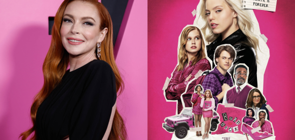 The joke appeared to dig up her past feud with Paris Hilton. (Getty/Paramount Pictures)