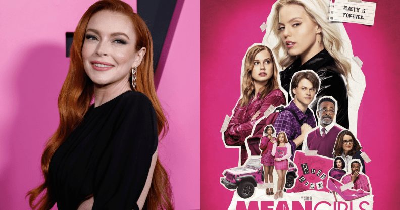 The joke appeared to dig up her past feud with Paris Hilton. (Getty/Paramount Pictures)