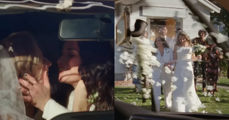 Volkswagen's ad features a Lesbian Marriage and the couple then kissing in their car