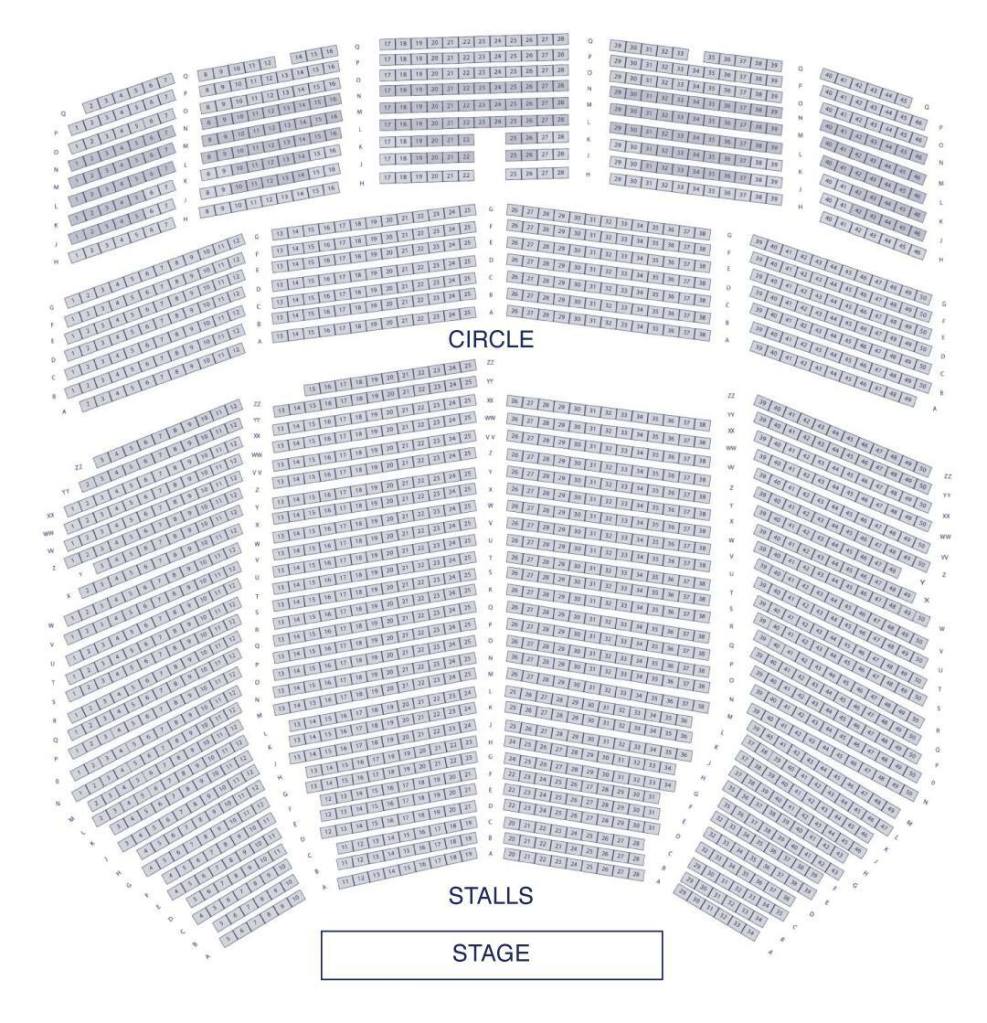 The Dominion Theatre seating plan for The Devil Wears Prada musical.