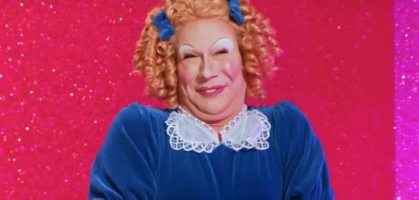 Drag Race star Jimbo as Shirley Temple during All Stars 8 Snatch Game.