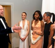 Prince William with Sophie Wilde, Phoebe Dyvenor, Ayo Edebiri, and Mia Mckenna-Bruce at the BAFTAs