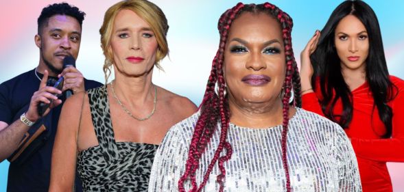 This is a collage image of 4 trans and non-binary people