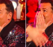 David Potts covers his face and looks overwhelmed as he's crowned winner of celebrity big brother 2024