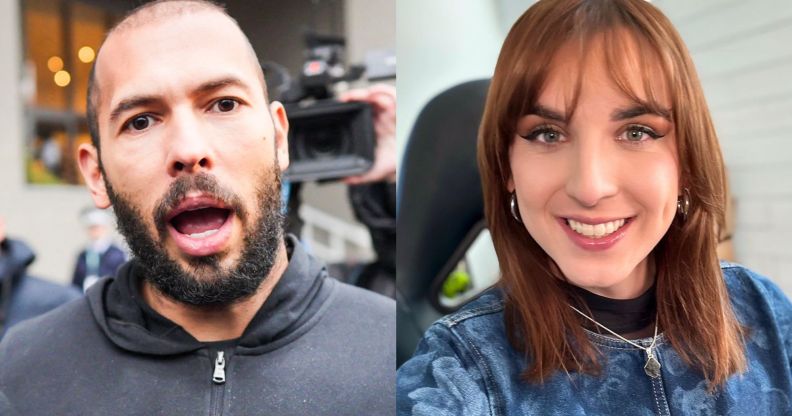 Andrew Tate (left) and trans Mr Beast YouTube star Kris Tyson (right)