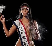 Beyonce wearing a sash reading 'Beyince' on the cover for a deluxe edition of her Cowboy Carter album