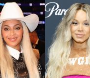 Beyoncé at the Grammy Awards 2024 and Tanner Adell in a cow girl top.